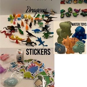 Dinosaur 🦕 & Dragons 🐉 with  Stickers, Water Toys, and Shoe Charms